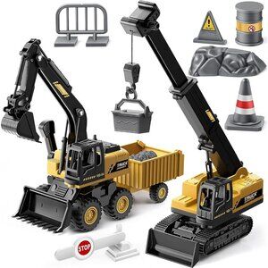 Excavator Toys Truck, Construction Truck Crane Toys for Kids 3-5